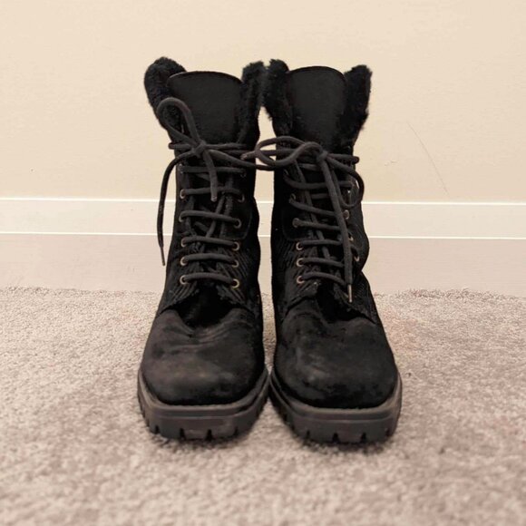 Black Aquatalia by Marvin K Lace Up Suede Winter Boots - Picture 2 of 4